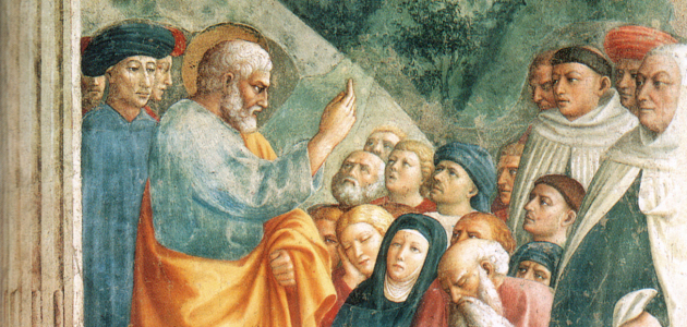 Fresco af Masolino da Panicale, 1426-27. Kilde: Wikimedia Commons